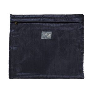 Tefillin Bag with Full Embroidery in Dark Blue Checkered Pattern