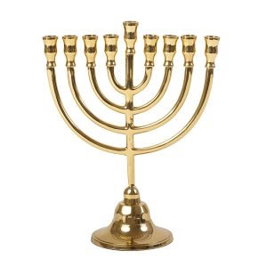 חנוכייה קלאסית בצבע נחושת - 22 ס"מ