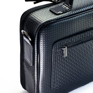 Genuine Leather Tallit and Tefillin Bag with Silver Lining Pierre Cardin Collection