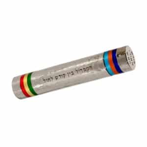 סט הבדלה לנסיעות מאלומיניום בצורת גליל עם טבעות צבעוניות