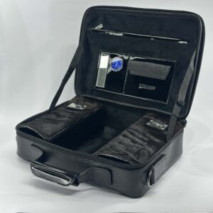 Genuine Leather Tallit and Tefillin Bag with Crocodile Texture