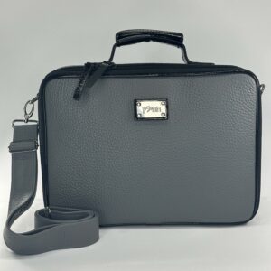 Genuine Leather Tallit and Tefillin Bag in Gray Color