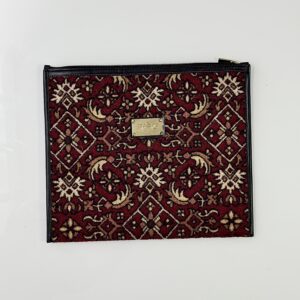 Real Leather Tallit Case with Luxury Burgundy Fabric