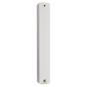 White Plastic Mezuzah Case with Silver Shin Letter and Shema Yisrael Inscription - Suitable for Scrolls up to 12 cm