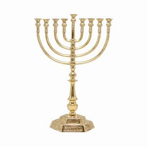 חנוכייה בצבע נחושת בסגנון עתיק - 32*47 ס"מ