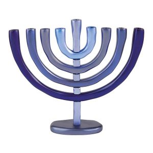 חנוכייה קלאסית מאלומיניום בגימור אמורפי - גווני כחול